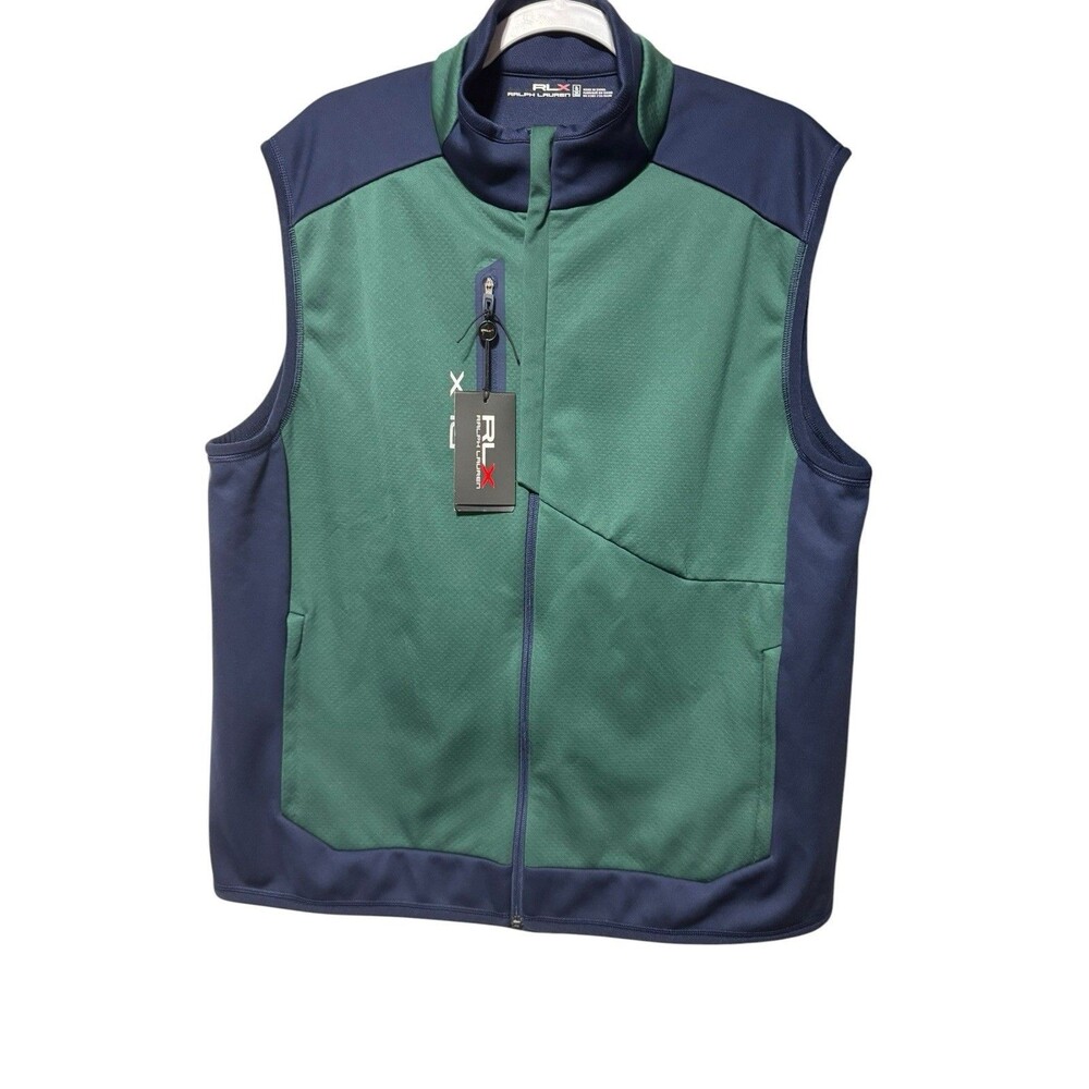 Ralph Lauren RLX Golf Vest Mens XL Green Performance Stretch See Description